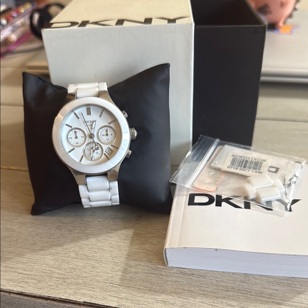 DKNY White Ceramic Chronograph Watch